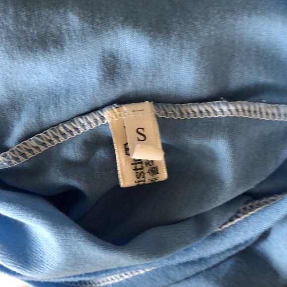 🎀NWOT ROMWE Blue 3/4 Sleeve Shirt Size Small - Picture 5 of 5